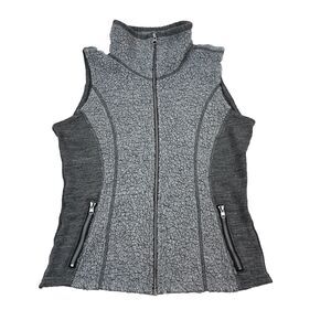 Kuhl Kozet Sherpa Vest Womens Small Gray Wool Blend Full Zip Hiking Fleece